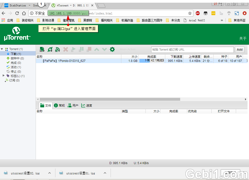 群晖上利用docker安装Utorrent NAS 第5张